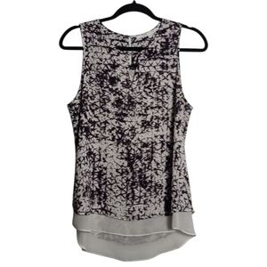 VIOLET & CLAIRE Black And White Sleeveless Tank Lined Blouse Size Medium